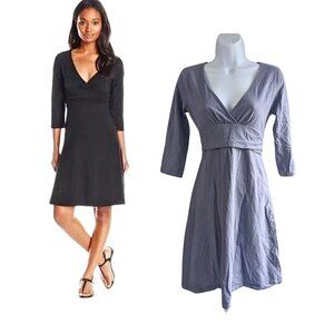 PATAGONIA Margot Dusty Lilac Organic Cotton 3/4 sleeve A-Line Slimming Mini Dres